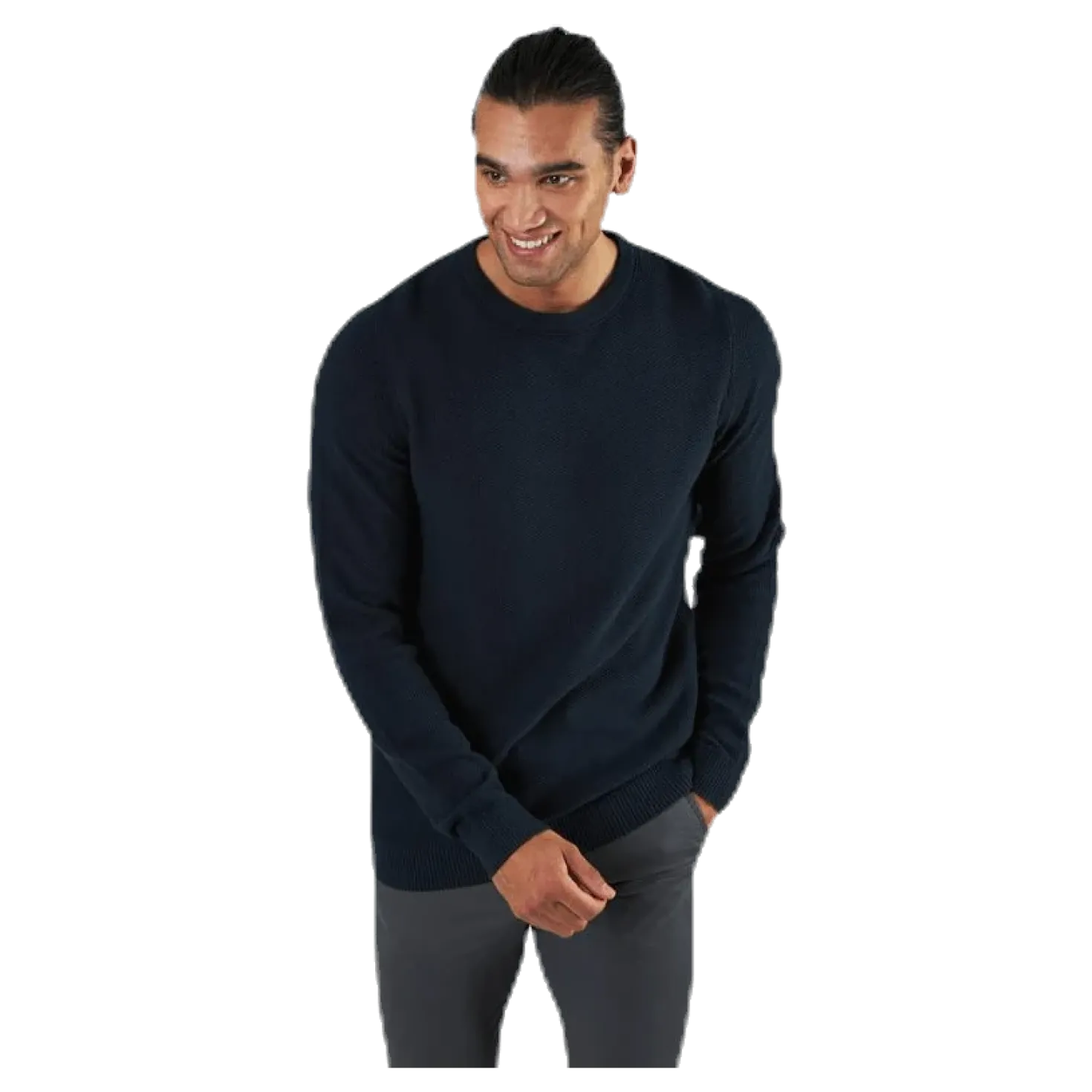 Aaron Knit Crew Neck Blue
