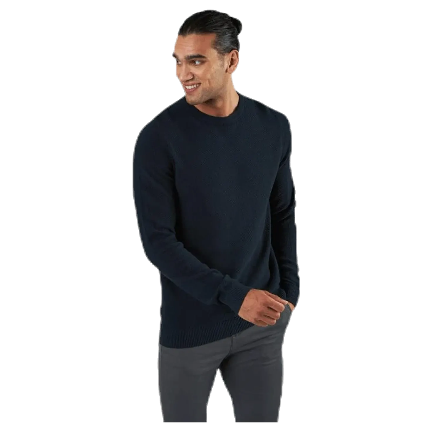 Aaron Knit Crew Neck Blue