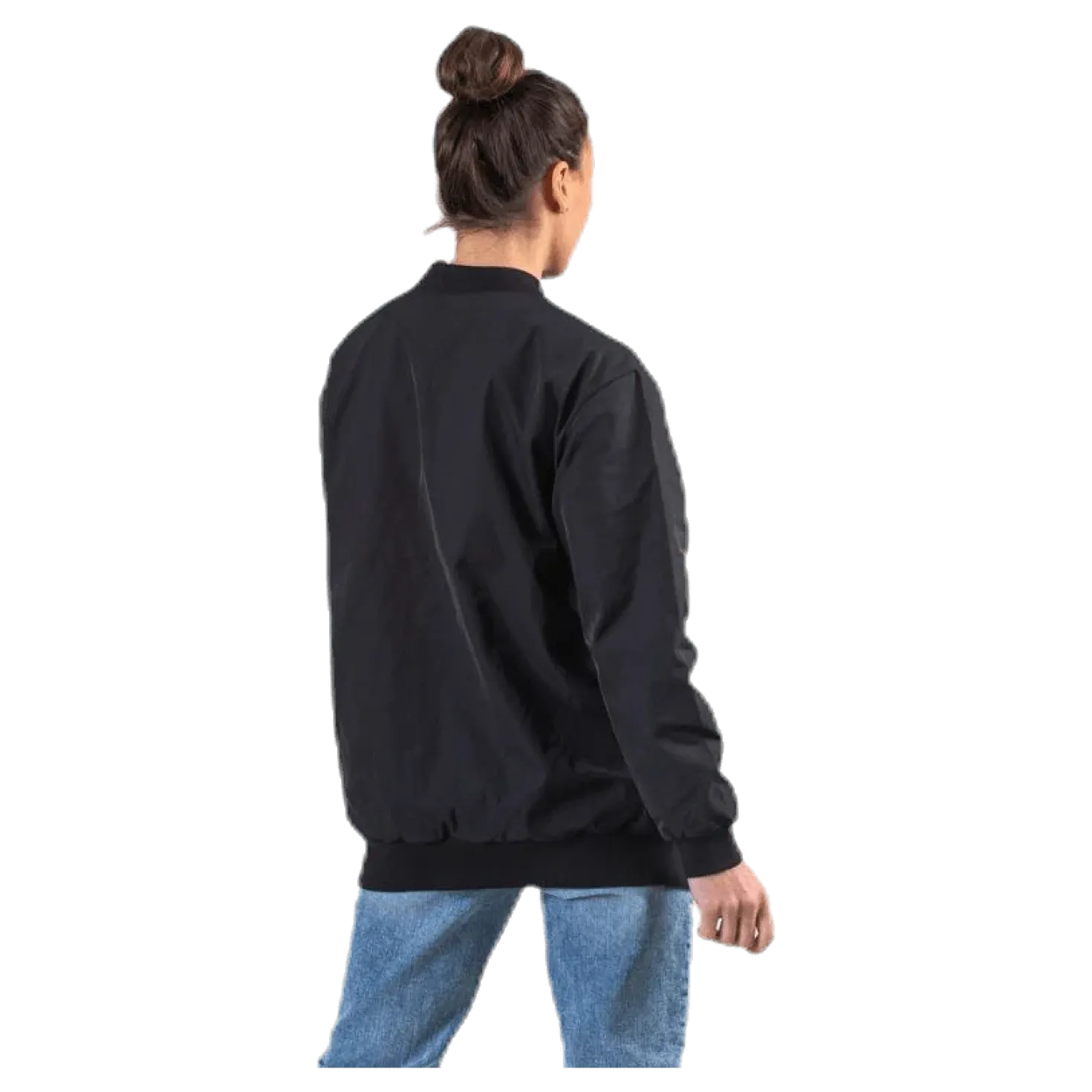 Adriana Lima Long Bomber Jacket Black