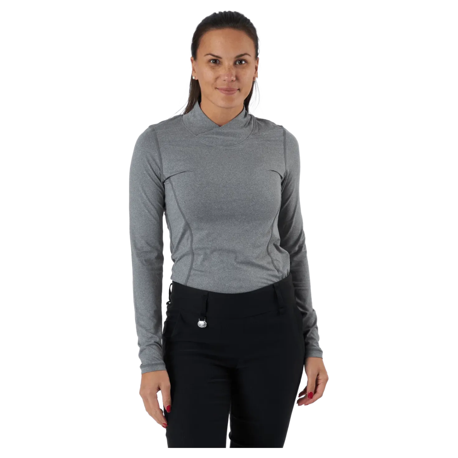 Agnes Ls Mock Neck Granite