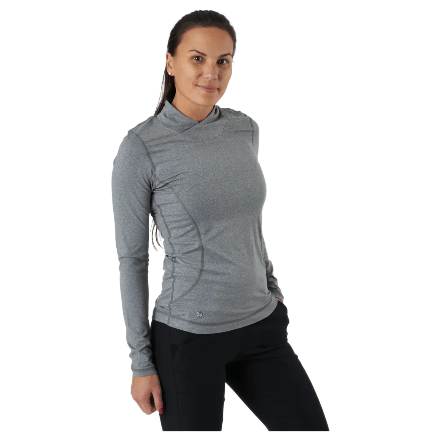 Agnes Ls Mock Neck Granite