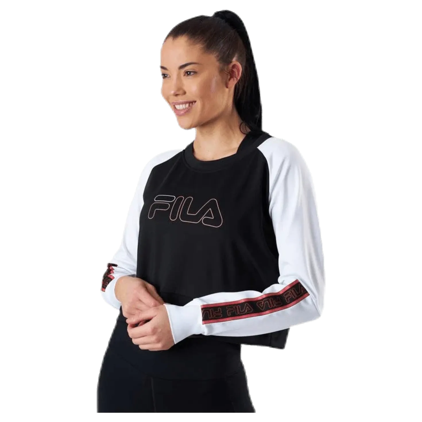 Ahuva Cropped Longsleeve Shirt Pink/Black