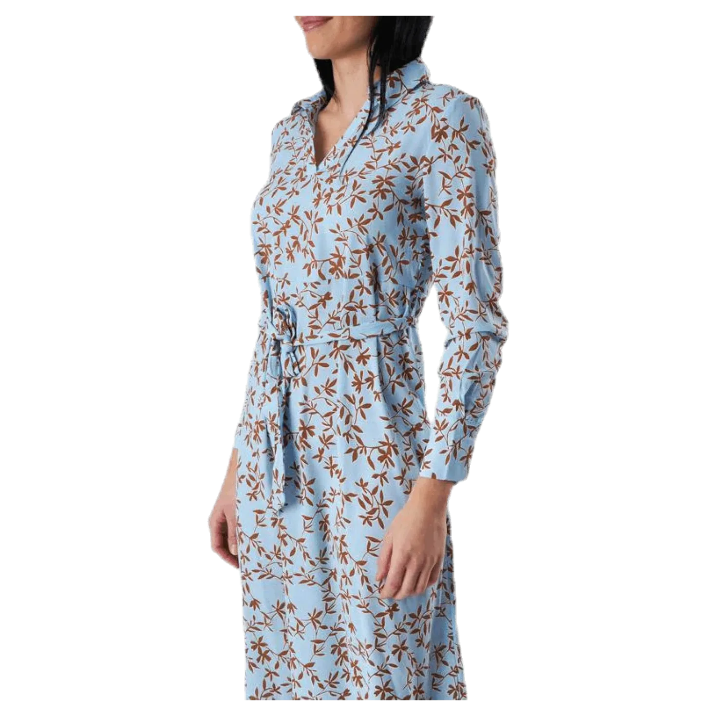 Alma Poly L/S Shirt Dress Aop Blue
