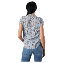 Alma Poly S/S Top Aop Blue