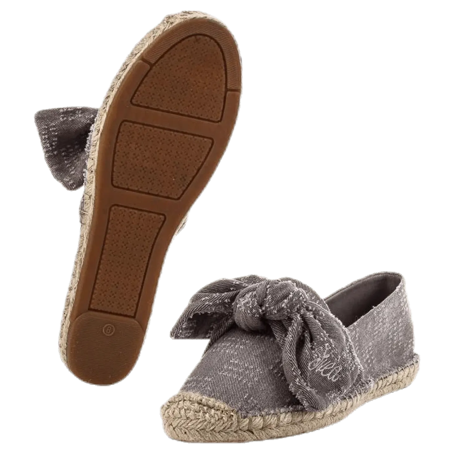 Amanda Knot Espandrillo Grey/Beige