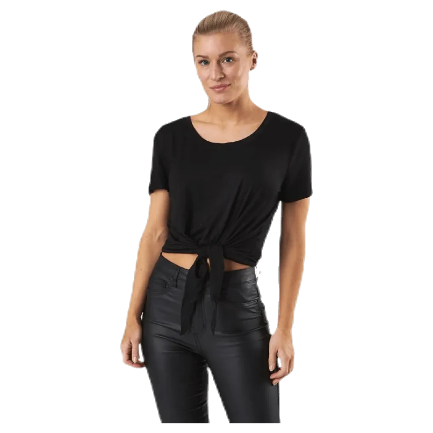 Arli S/S Knot Top Black