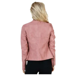 Ava Faux Leather Biker Otw Pink