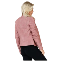 Ava Faux Leather Biker Otw Pink