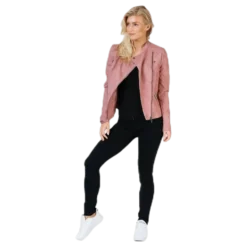 Ava Faux Leather Biker Otw Pink