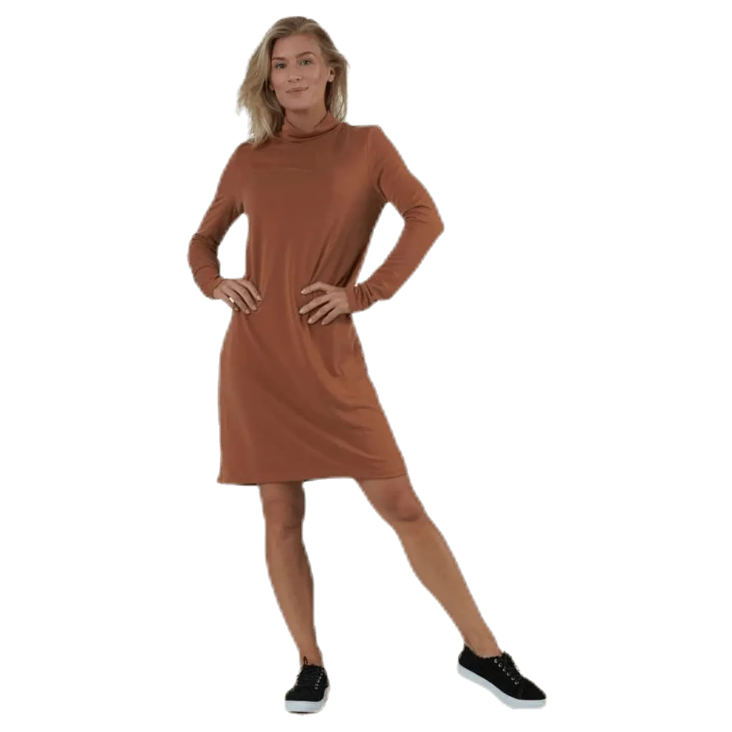 Bamala T-Neck Ls Dress Beige