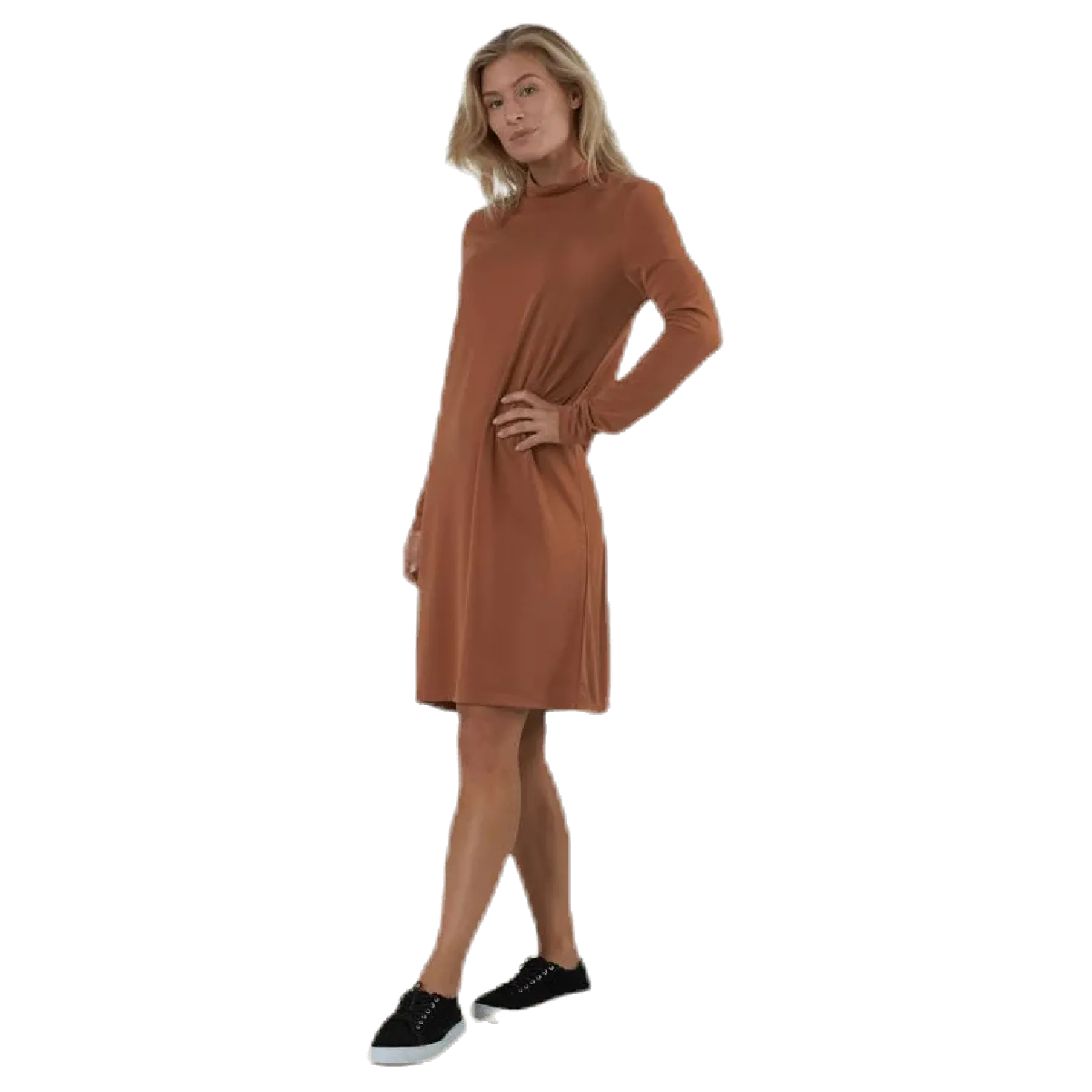 Bamala T-Neck Ls Dress Beige