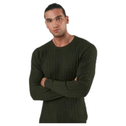 Blacamp Cable Knit Crew Neck Black