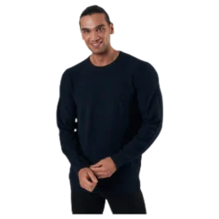 Blacamp Knit Structure Crew Neck Blue