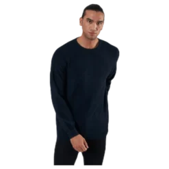 Blacamp Knit Structure Crew Neck Blue