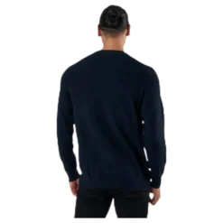 Blacamp Knit Structure Crew Neck Blue