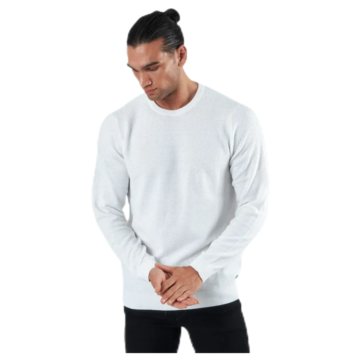 Blacamp Knit Structure Crew Neck White