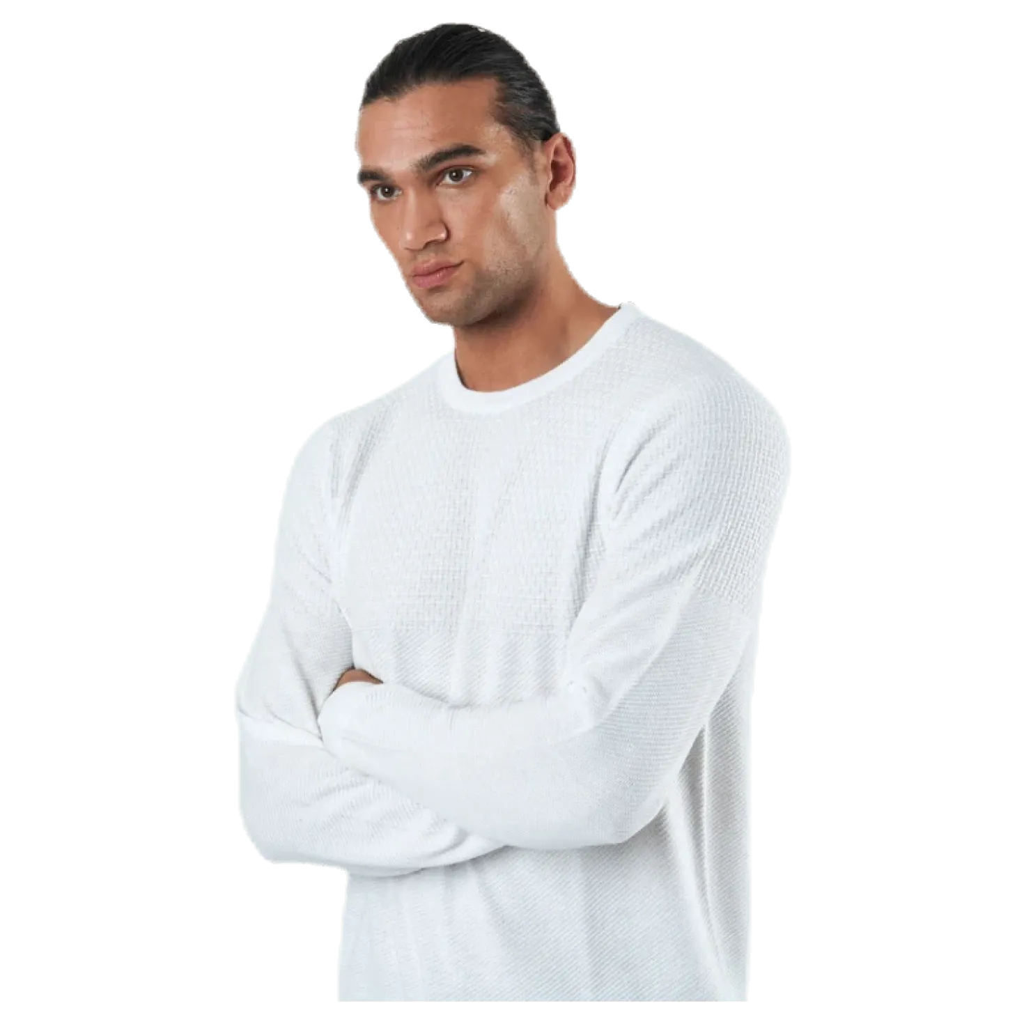 Blacamp Knit Structure Crew Neck White