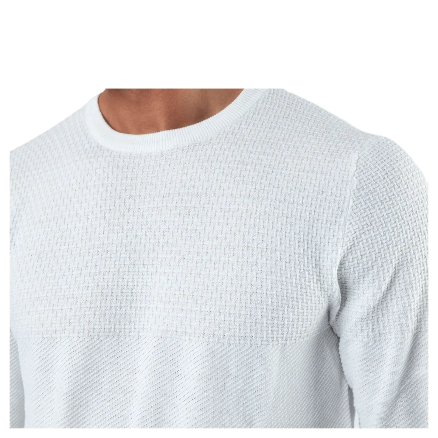 Blacamp Knit Structure Crew Neck White