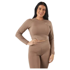 Blacc Recy Long Sleeve Top Taupe Grey