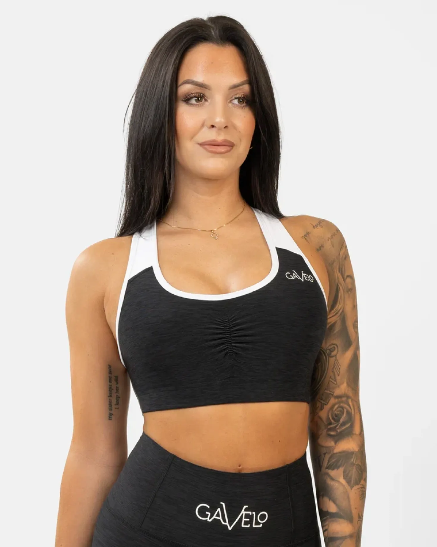 Black & White Swirl Sports Bra Black/white