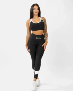 Black & White Swirl Sports Bra Black/white