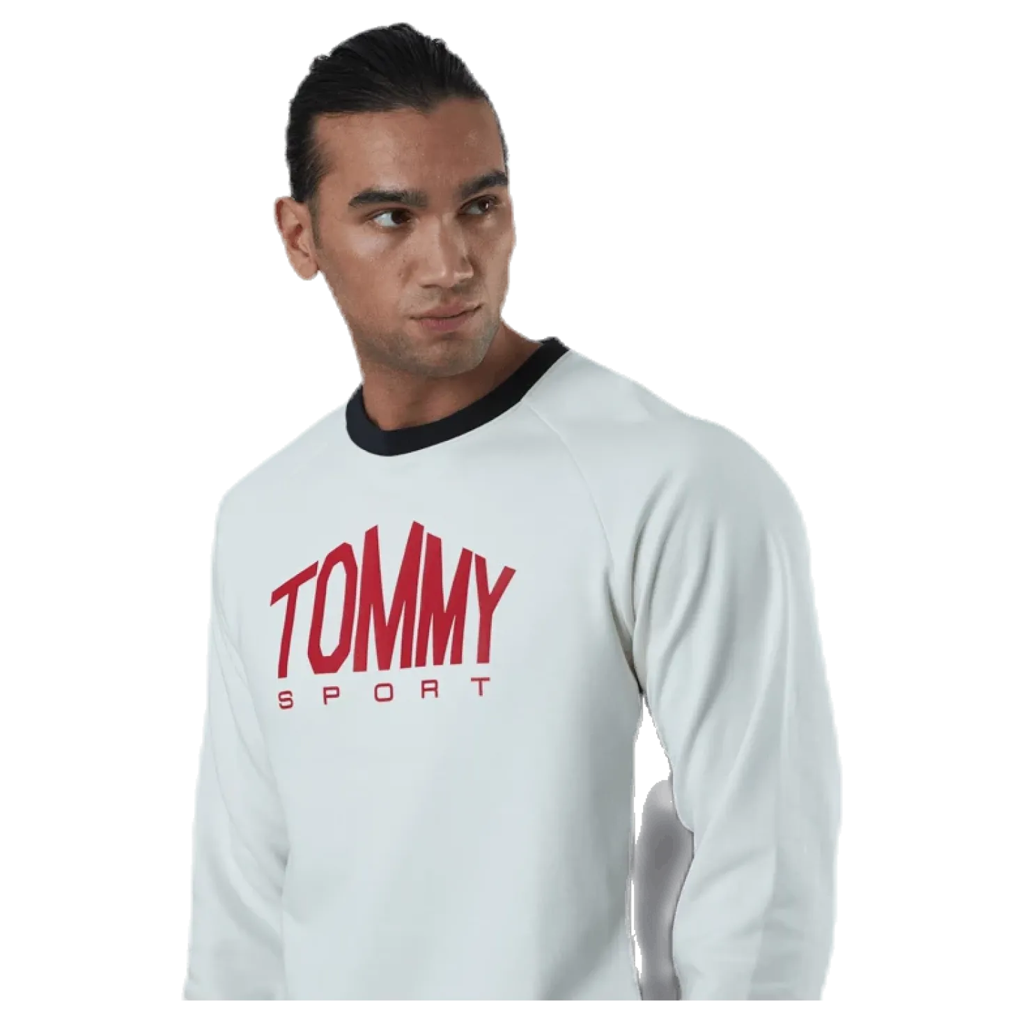 Blocked Fleece Logo Crew White