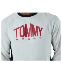 Blocked Fleece Logo Crew White