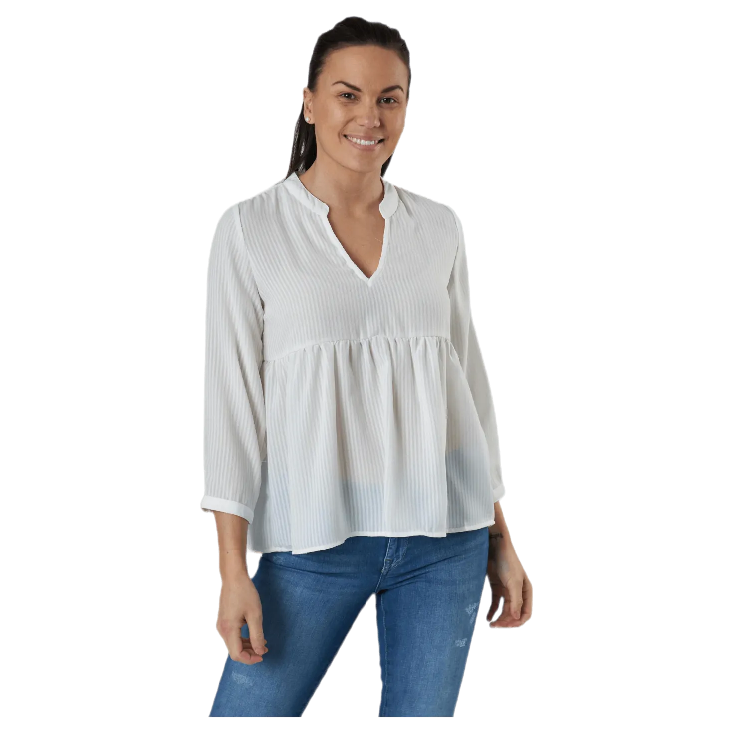 Bloom 3/4 Top Wvn White