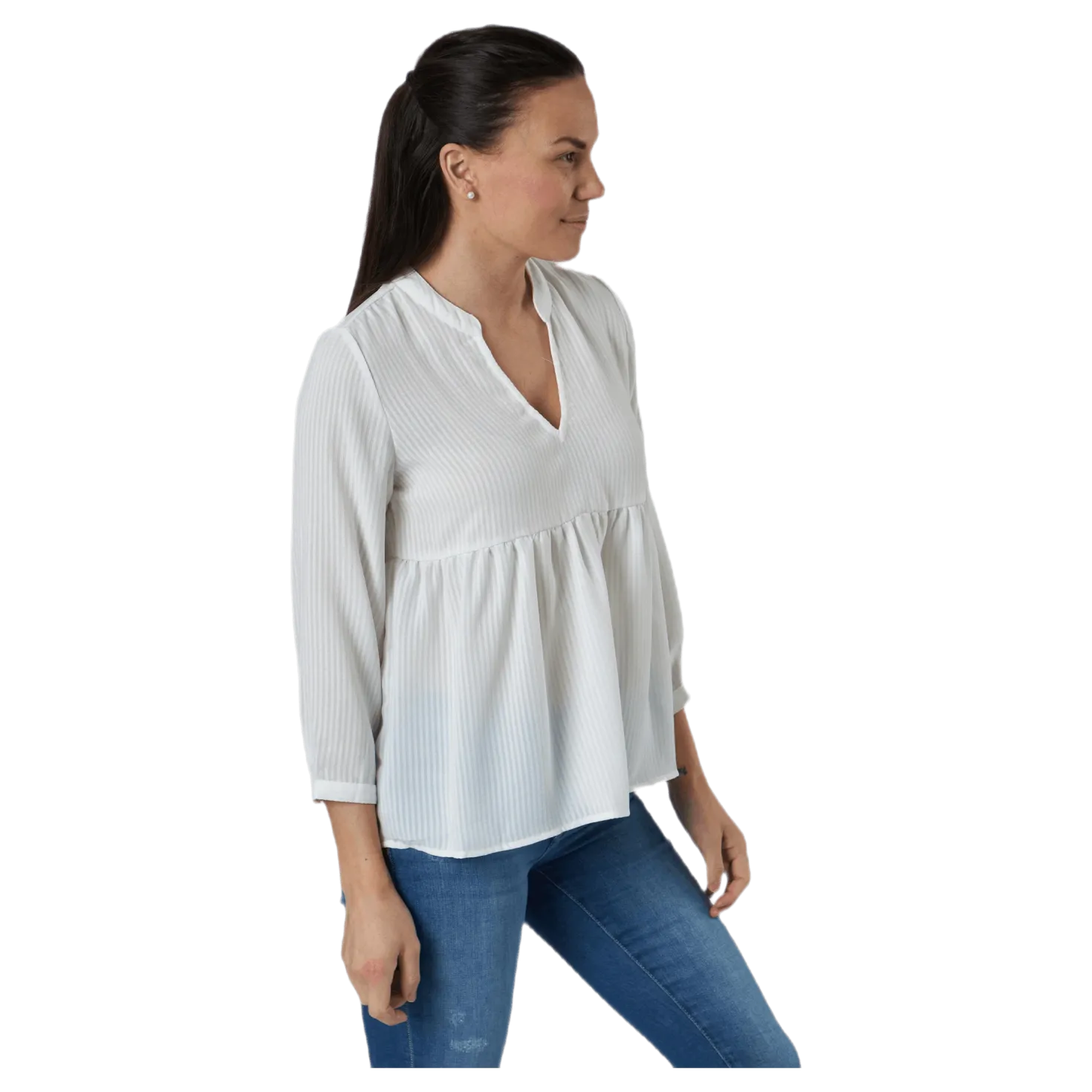 Bloom 3/4 Top Wvn White