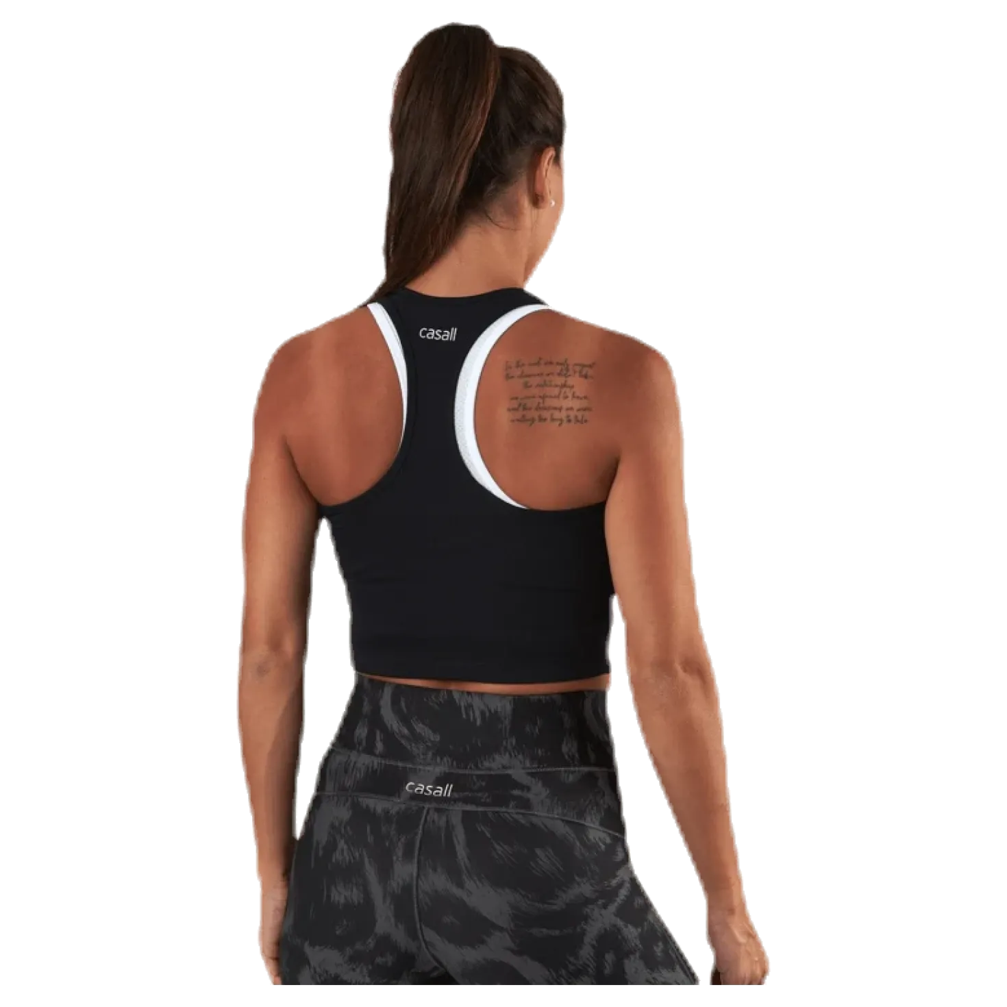 Bold Rib Crop Tank Black