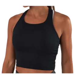 Bold Rib Crop Tank Black