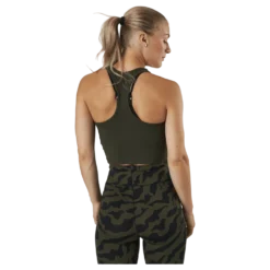 Bold Rib Crop Tank Forest Green