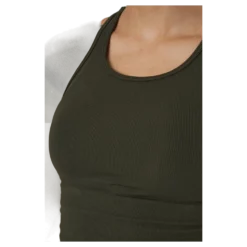 Bold Rib Crop Tank Forest Green