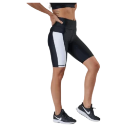 Borg Stripe Bike Shorts Black