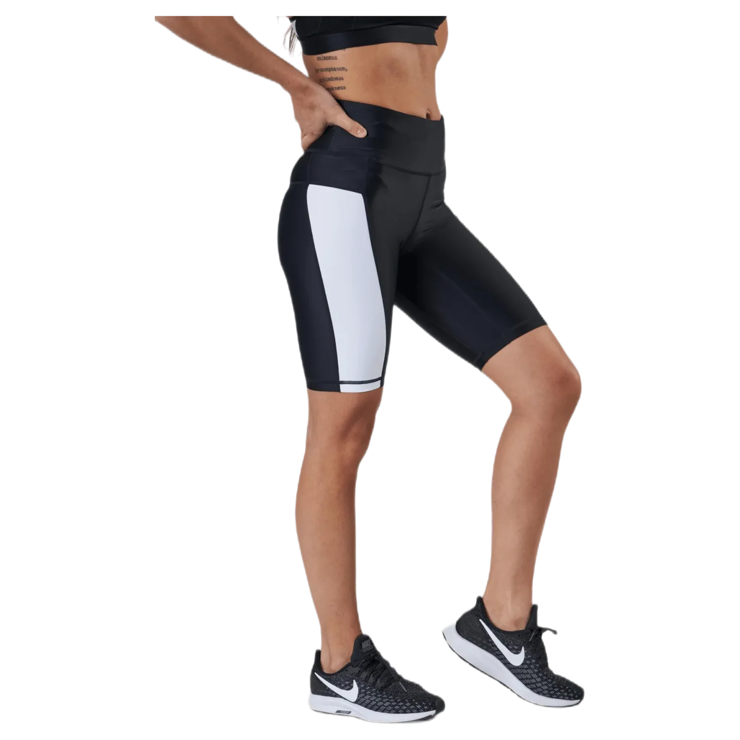 Borg Stripe Bike Shorts Black