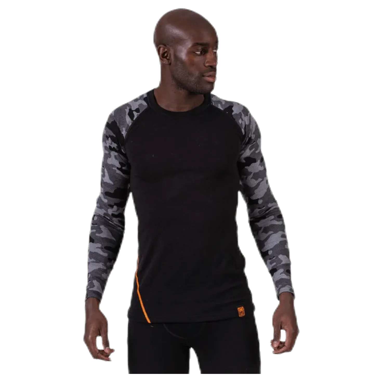 Camo Merino Wool Crew Black