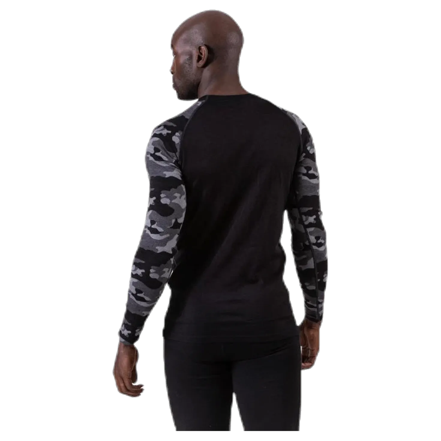 Camo Merino Wool Crew Black