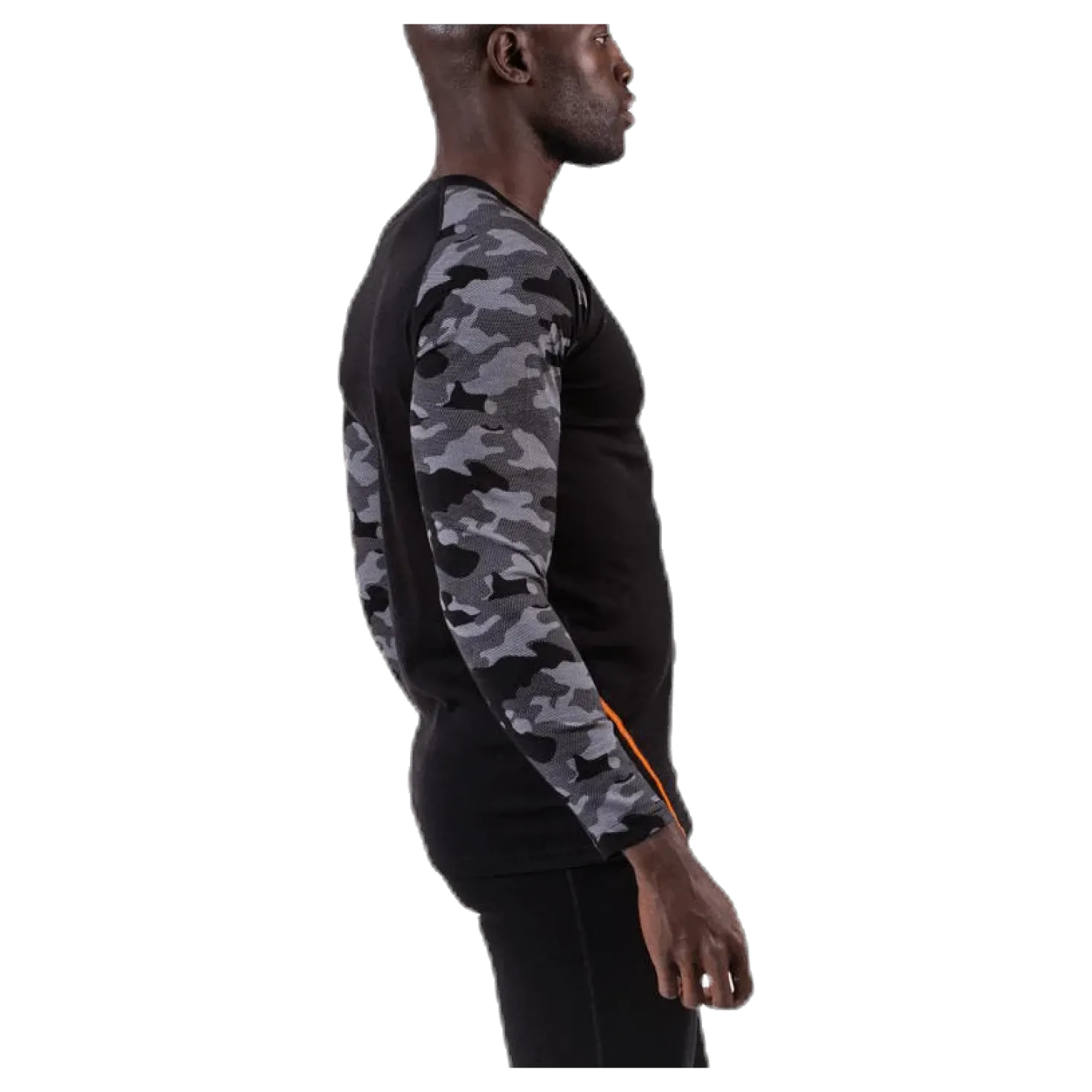 Camo Merino Wool Crew Black