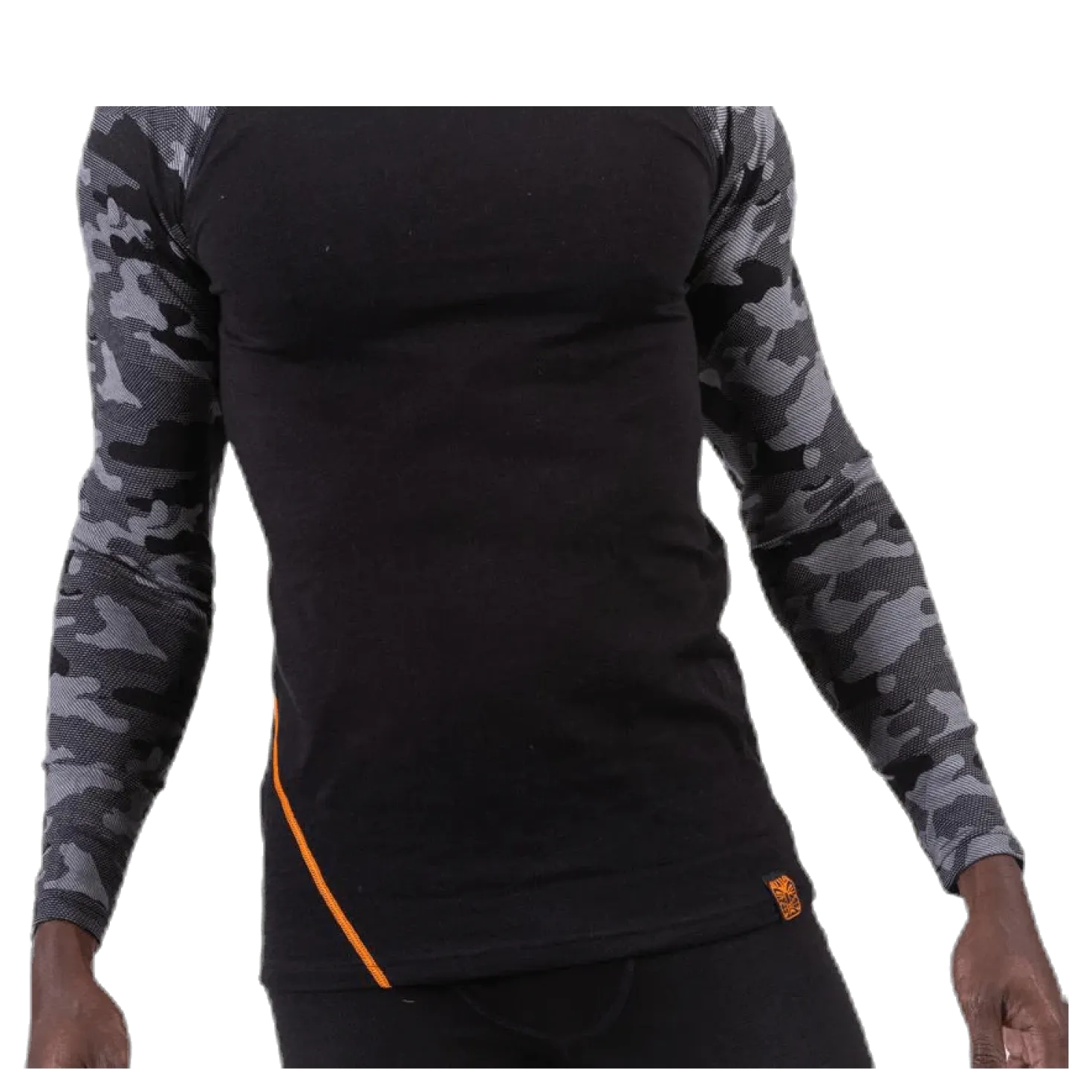 Camo Merino Wool Crew Black