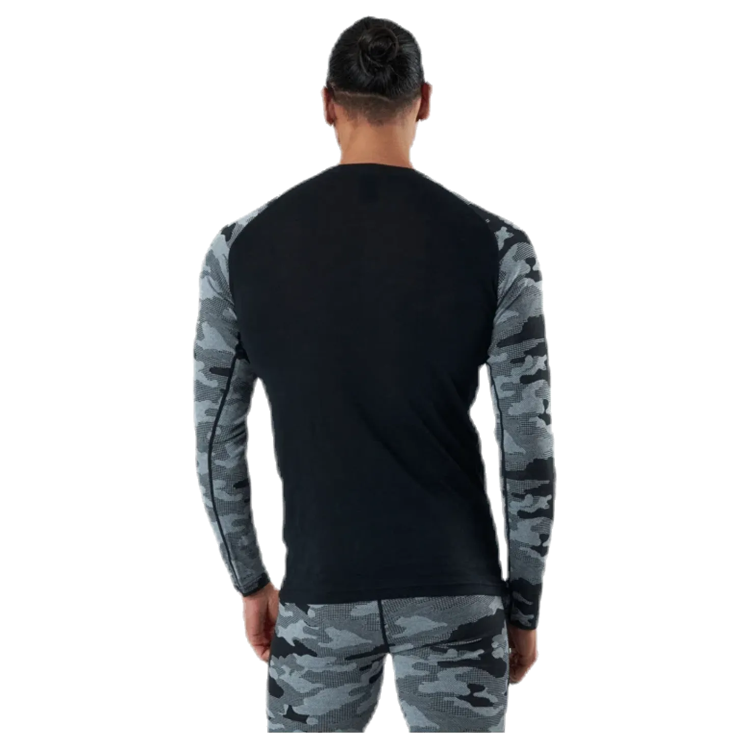Camo Merino Wool Crew Black/Grey