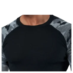 Camo Merino Wool Crew Black/Grey