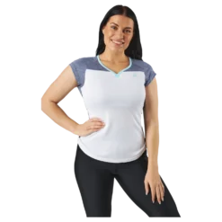Cap Sleeve Top Play White Blue