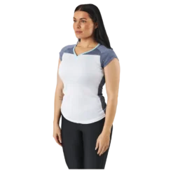 Cap Sleeve Top Play White Blue