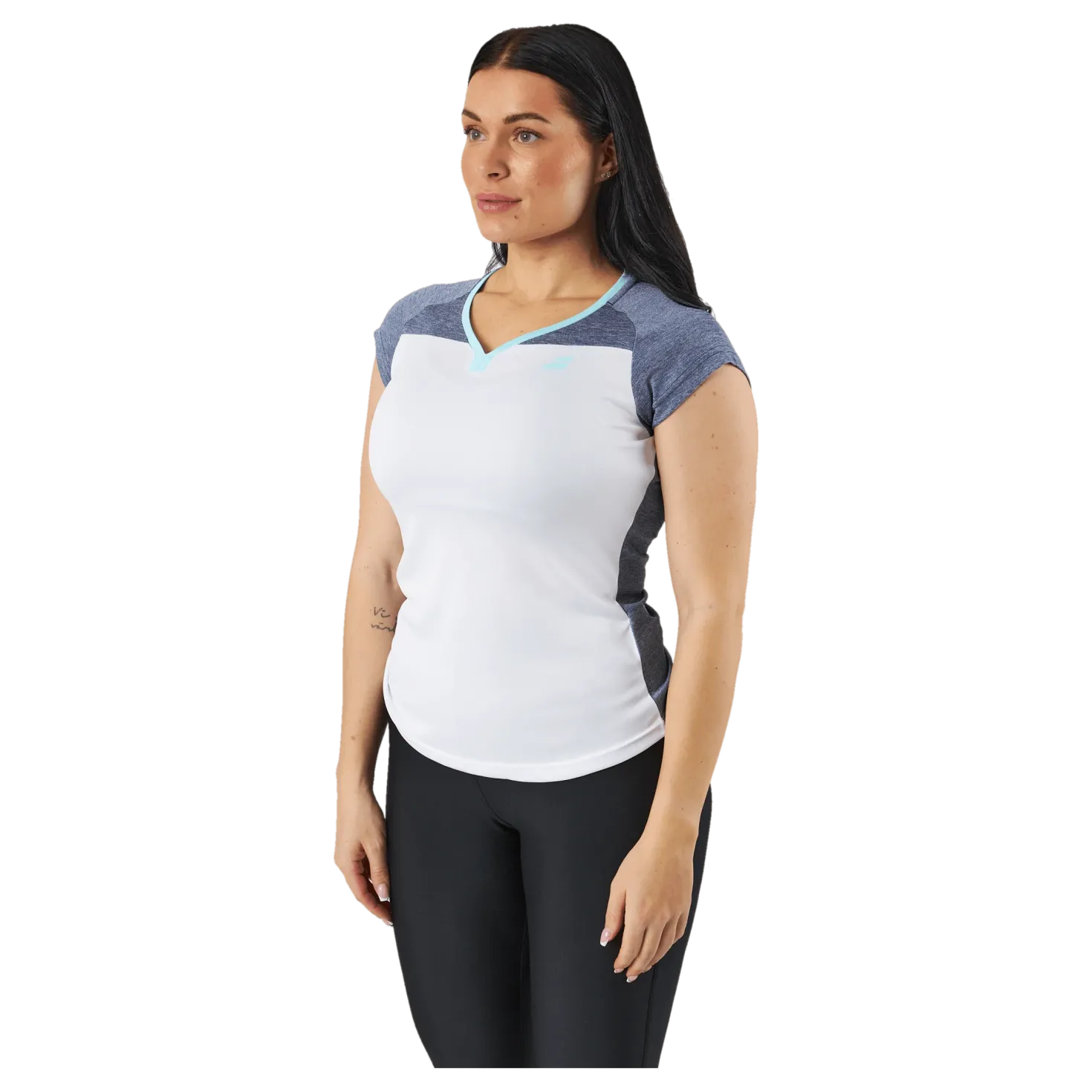Cap Sleeve Top Play White Blue