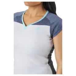 Cap Sleeve Top Play White Blue