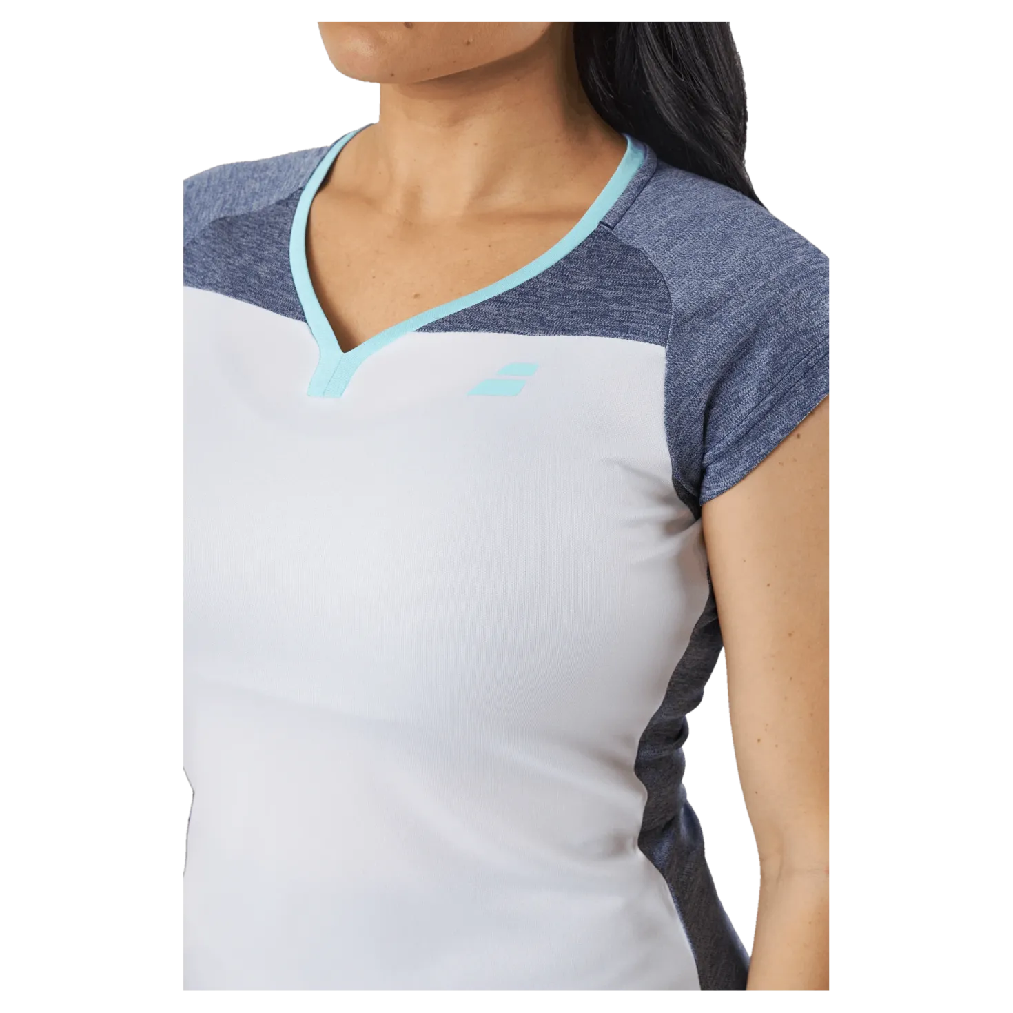 Cap Sleeve Top Play White Blue