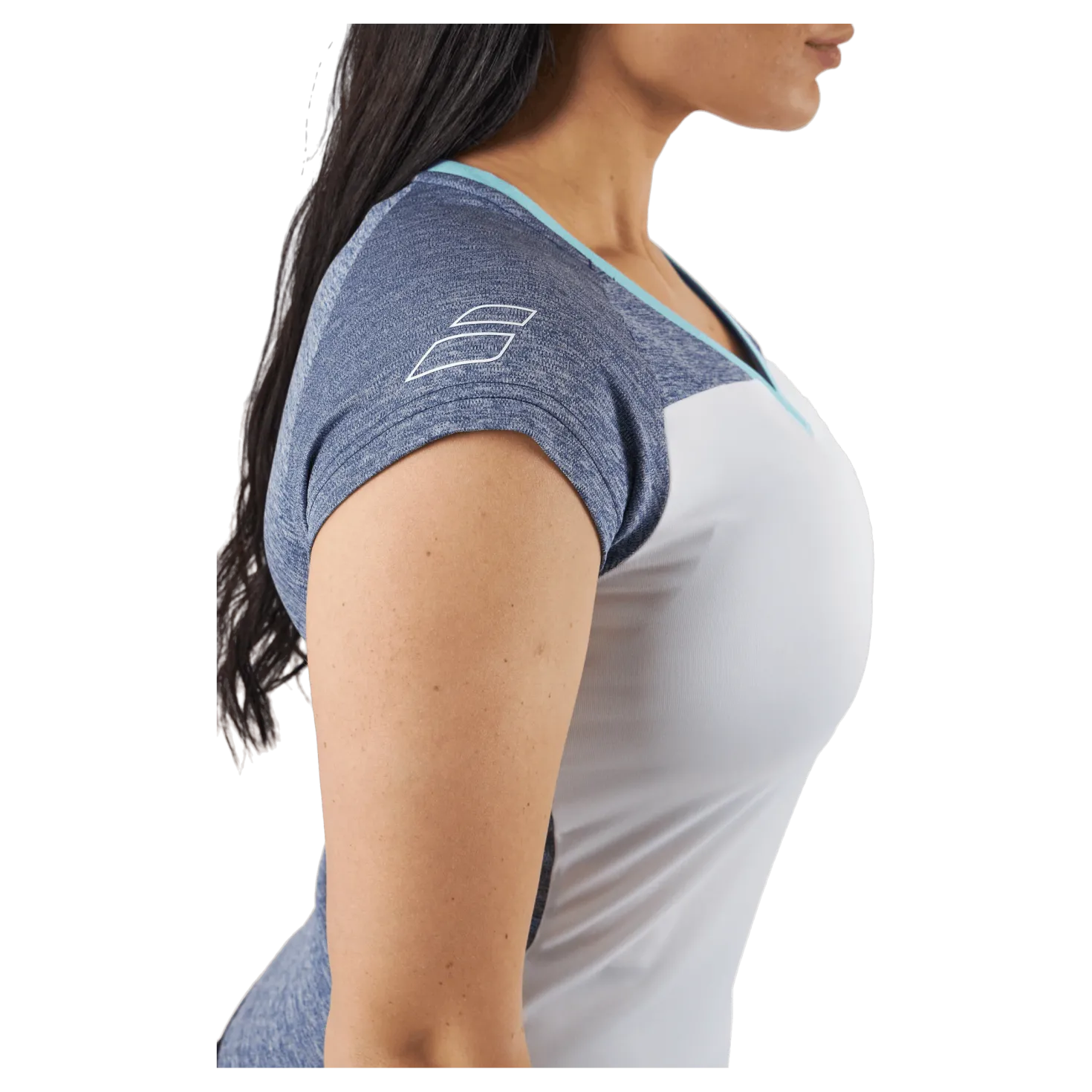Cap Sleeve Top Play White Blue