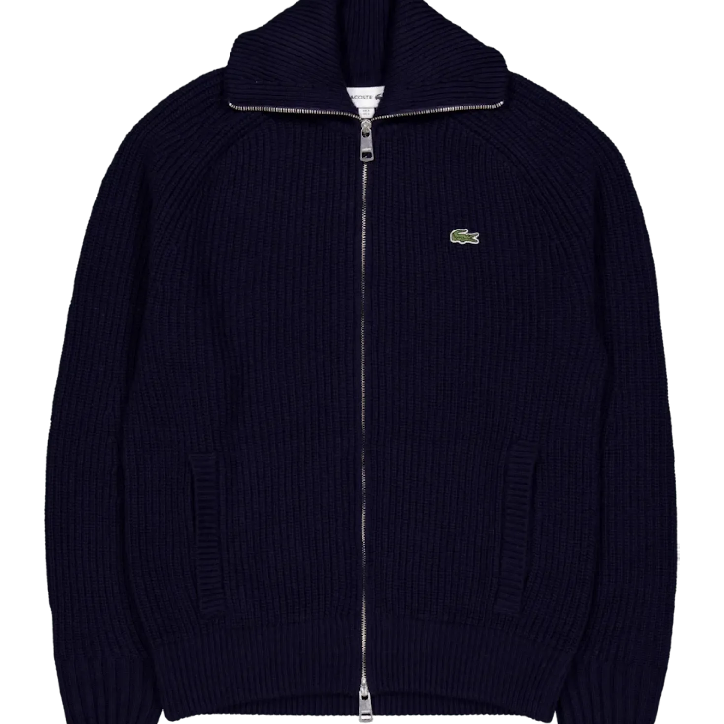 Carded Wool High Neck Zipped S Navy Blue