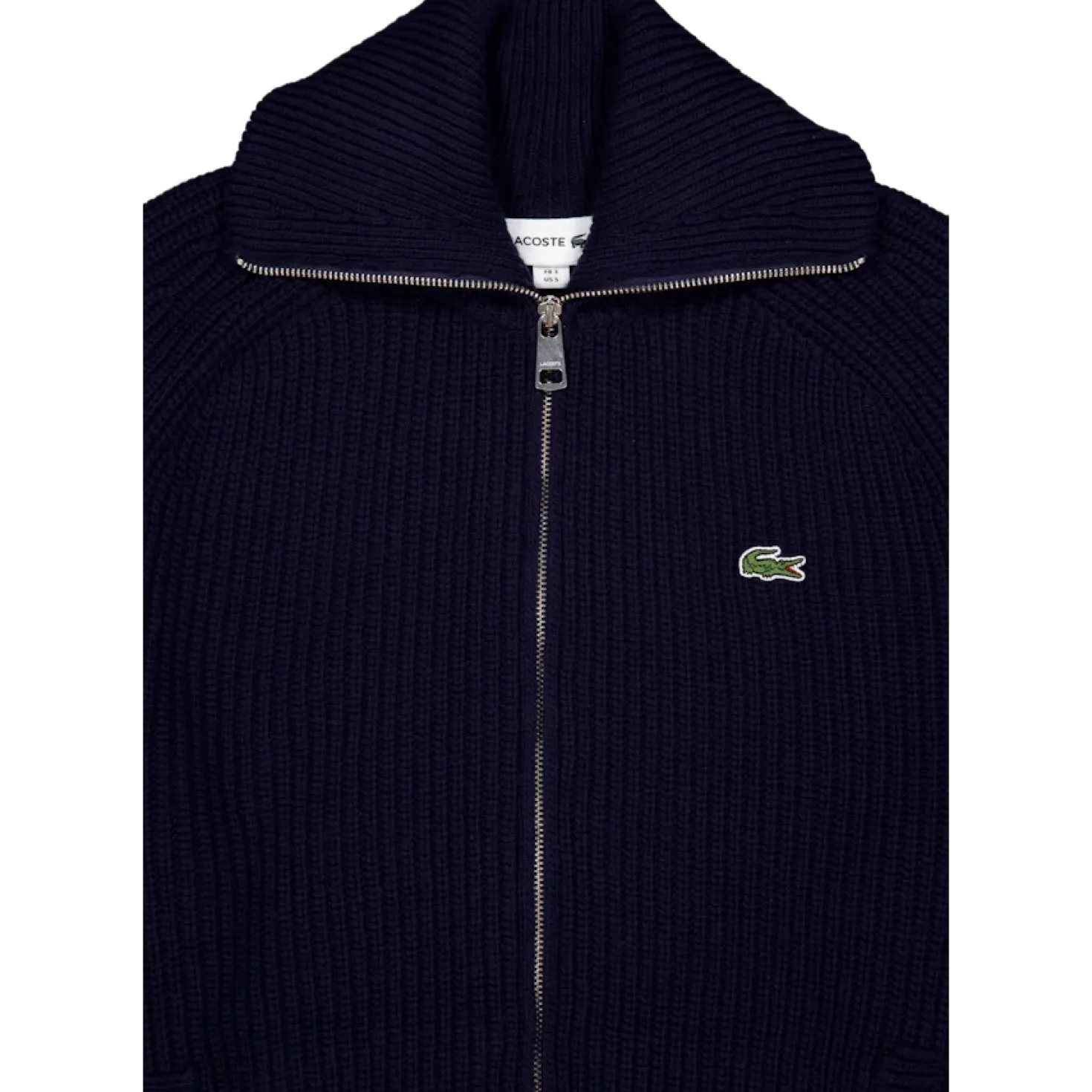 Carded Wool High Neck Zipped S Navy Blue