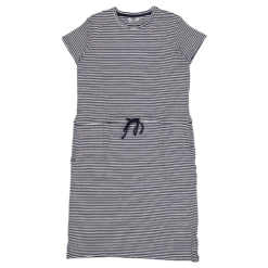 Carmen Dress Navy Stripes